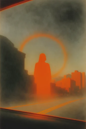 Luminous Spectral Silhouette style reference image — luminous orange aura