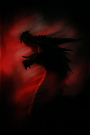 Crimson Noir Dreamscape style reference image — high-contrast silhouette
