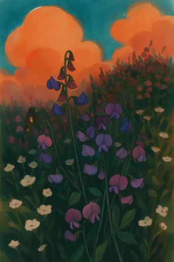 Luminous Twilight Storybook style reference image — whimsical cozy fantasy