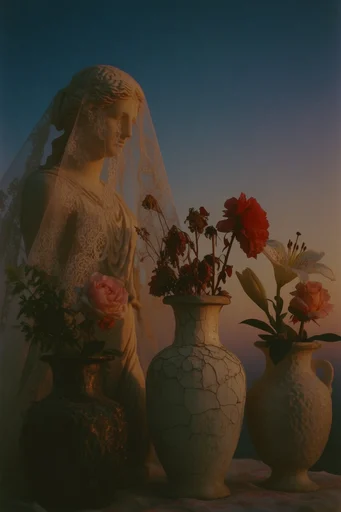 Nostalgic Surrealist Poetics style reference image — muted pastel color palette