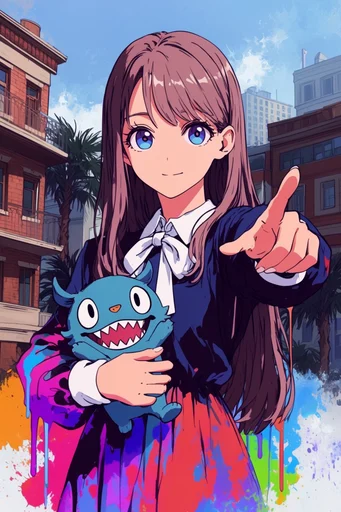 Cobalt Neon Pop style reference image — vibrant anime illustration