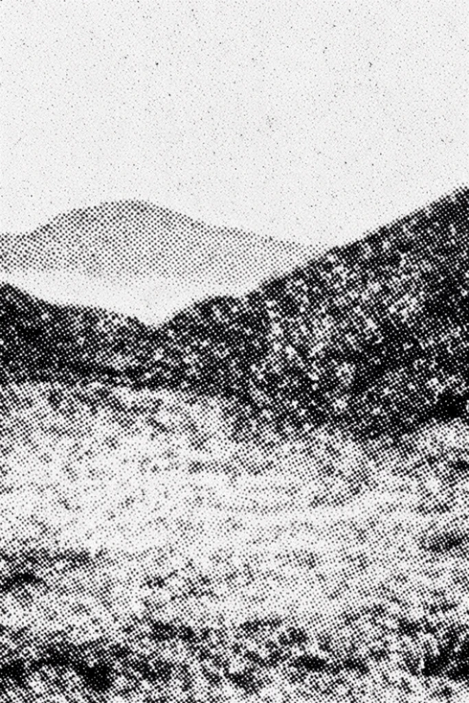 Monochrome Halftone Graphic style AI image example 2