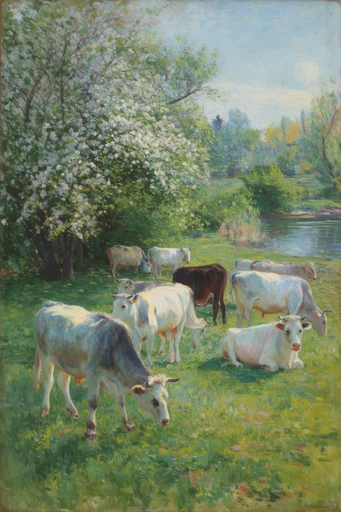 Luminous Impressionist Pastoral style reference image — dappled sunlight