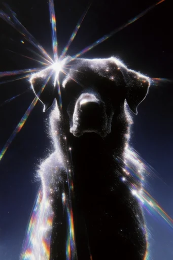 Prismatic Astral Dispersion style reference image — cosmic stardust silhouette
