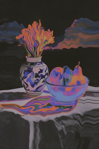 Thermal Acid Glitch style reference image — psychedelic liquid distortion