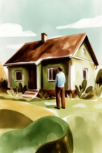 Earthy Gouache Serenity style reference image — minimalist organic shapes