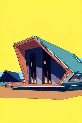 Graphic Minimalist Pop-Anime style AI image example 4