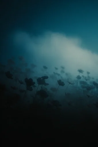 Cinematic Liminal Fog style reference image — moody silhouette