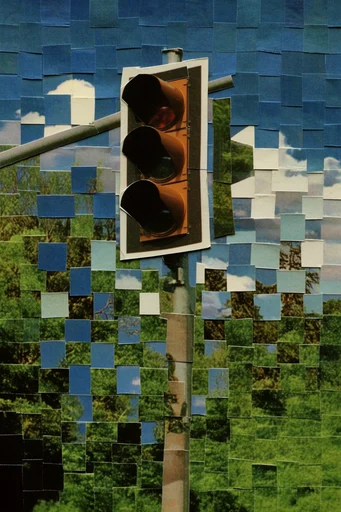 Tactile Deconstructed Collage style reference image — grid-based mosaic