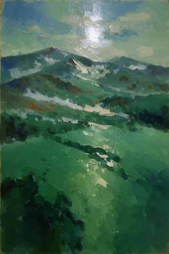 Luminous Impasto Waters style reference image — thick impasto oil painting