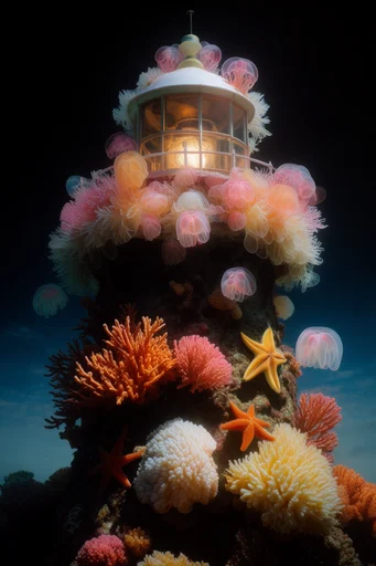 Neon Abyssal Organics style reference image — translucent marine life