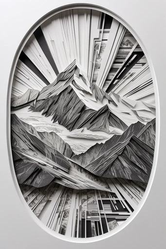 Fractured Monochrome Assemblage style reference image — monochrome collage