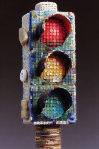 Tactile Digital Synthesis style reference image — pixelated tapestry