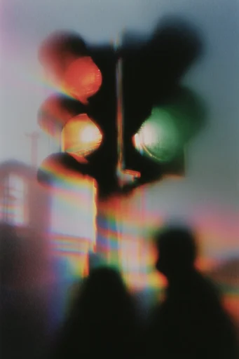 Ethereal Prismatic Nostalgia style reference image — vintage film grain