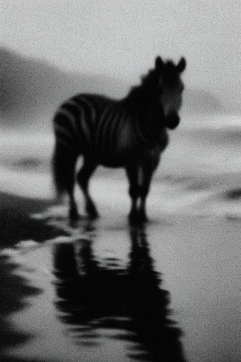 Granular Analog Noir style reference image — charcoal silhouettes