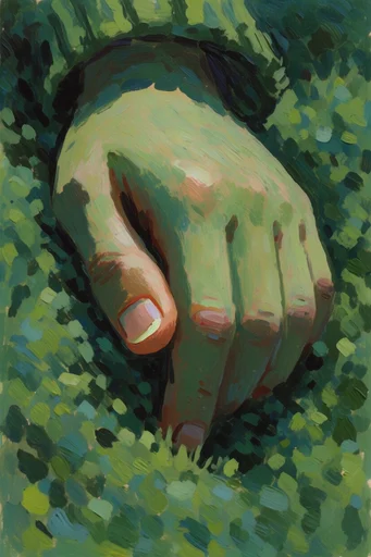 Textured Verdant Impressionism style reference image — lush verdant forest landscape