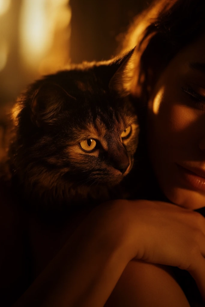 Cinematic Amber Noir style AI image example 3