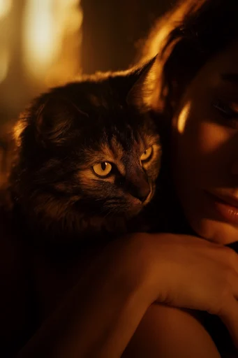 Cinematic Amber Noir style AI image example 3