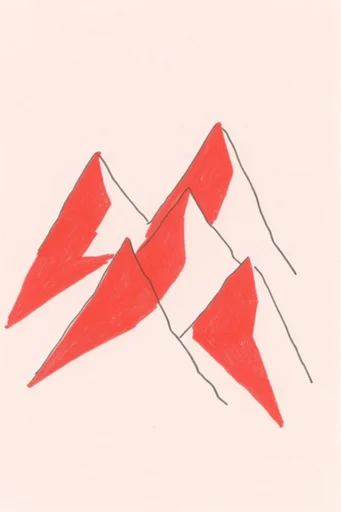 Minimalist Red Ink Whimsy style reference image — off-white background