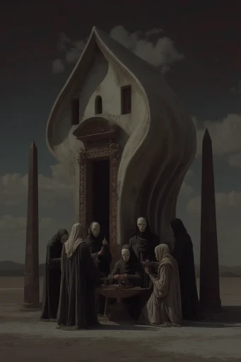 Dust-Worn Esoteric Futurism style reference image — esoteric ritual ceremony