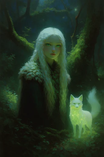 Ethereal Nocturnal Luminescence style reference image — ethereal silhouettes