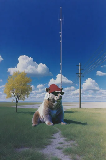 Surrealist Saturated Americana style AI image example 3