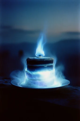 Luminescent Nocturnal Etherealism style reference image — electric blue aura