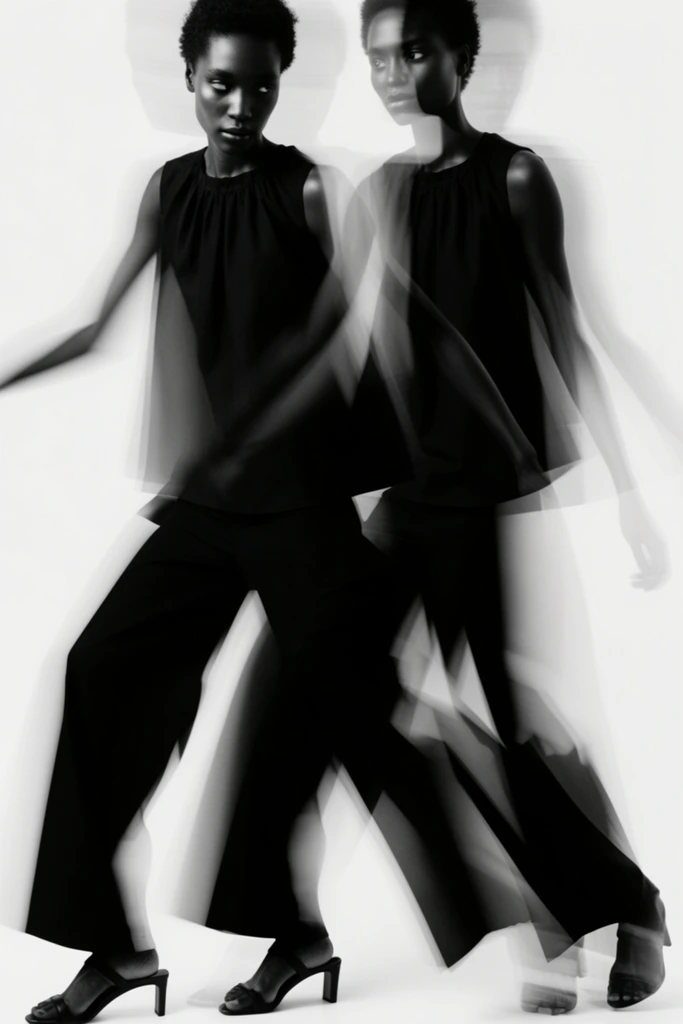Fragmented Monochromatic Noir style AI image example 1