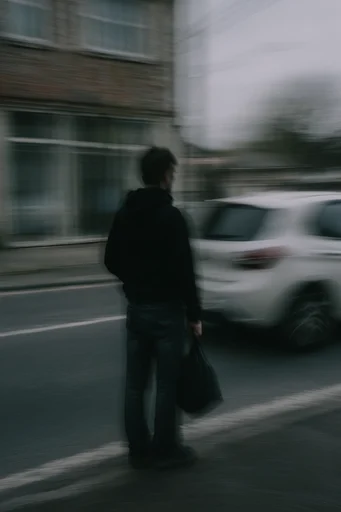 Kinetic Liminal Nostalgia style reference image — heavy motion blur