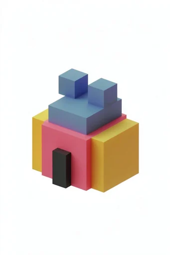 Glossy Isometric Voxel style AI image example 4