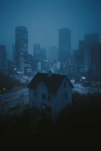 Nocturnal Cinematic Solitude style reference image — cool-toned color palette