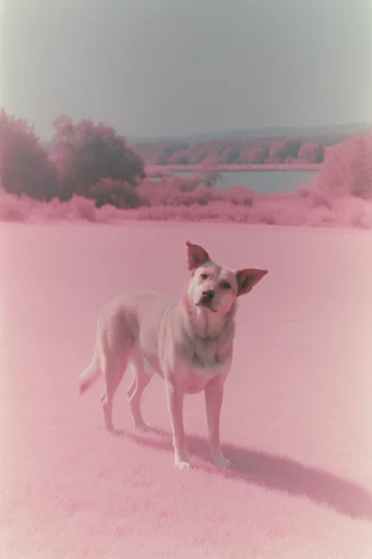 Surreal Infrared Americana style reference image — vintage film grain