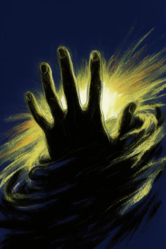 Nocturnal Cyber-Gothic Expressionism style reference image — scratchy expressive texture