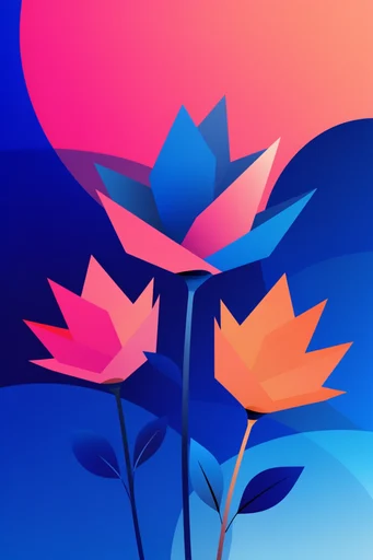 Electric Geometric Vector style reference image — flat design with gradients