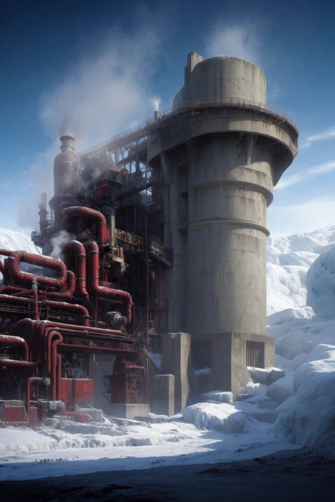 Monolithic Industrial Futurism style AI image example 2