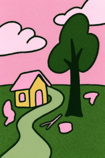 Graphic Playful Pop style reference image — flat 2D illustration