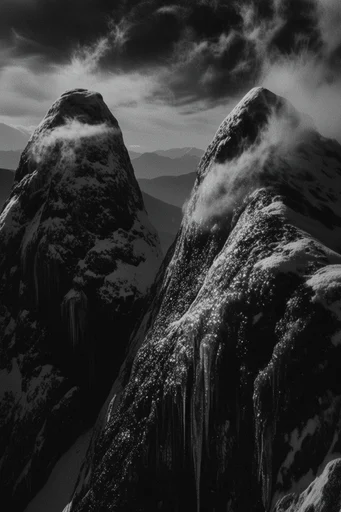Monochrome Noir Tactility style reference image — high-contrast monochrome