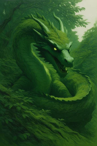 Monochromatic Verdant Surrealism style reference image — swirling organic patterns