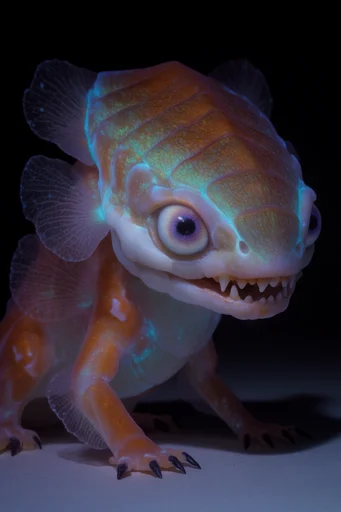 Bioluminescent Abyssal Biomech style AI image example 3