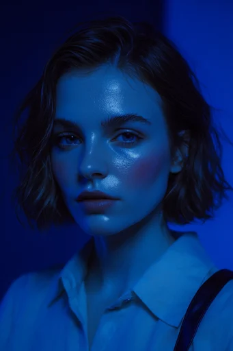 Bioluminescent Cobalt Noir style reference image — low-key cinematic lighting