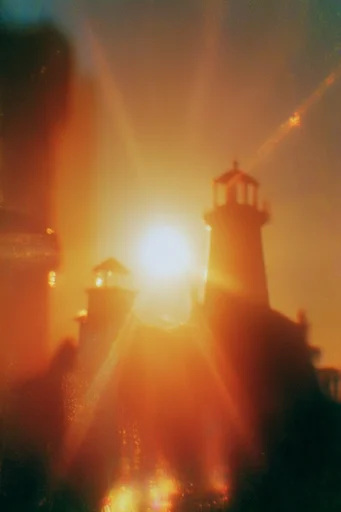 Cinematic Amber Noir style reference image — dramatic backlighting