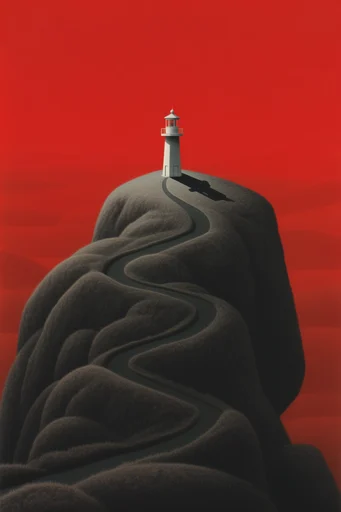 Crimson Velvet Surrealism style reference image — grainy illustration style