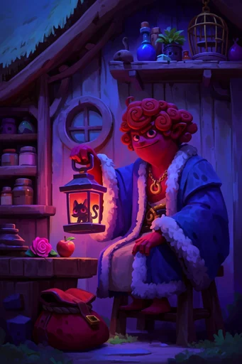 Luminous Crimson Arcana style reference image — volumetric lighting