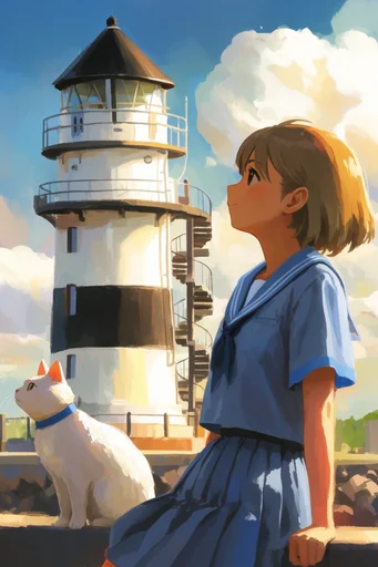 Luminous Painterly Anime style reference image — sun-drenched atmosphere