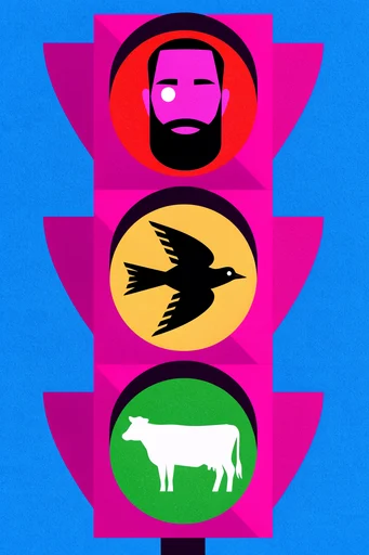 Vibrant Neo-Cubist Vectorism style reference image — bold geometric color blocking