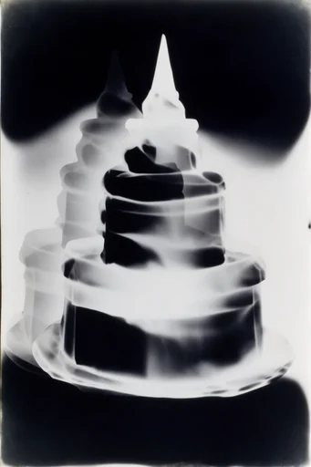 Experimental Darkroom Surrealism style reference image — solarized photogram