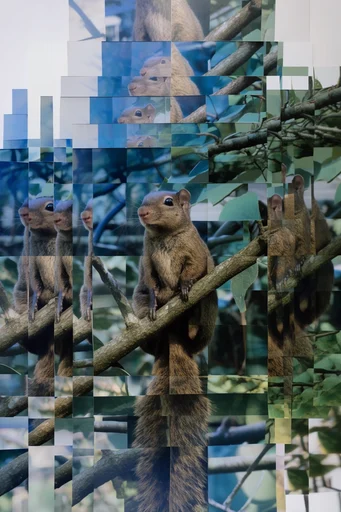 Fragmented Digital Brutalism style AI image example 3