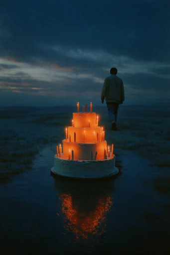 Cinematic Nocturnal Solitude style reference image — minimalist composition