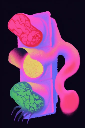 Psychedelic Thermal Grain style reference image — thermal imaging color palette
