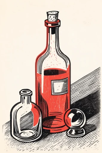 Textured Minimalist Printmaking style reference image — risograph texture